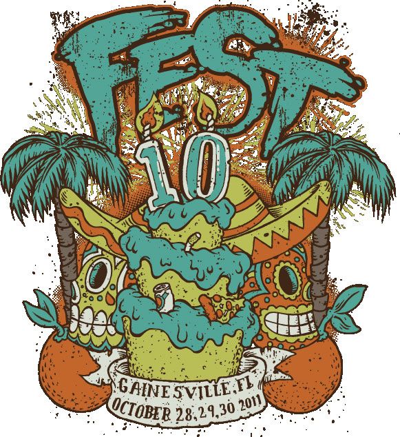 Against Me!, Ted Leo & The Pharmacists, Dillinger Four, and others at The Florida Theatre in Gainesville, FL — October 29, 2011 concert flyer
