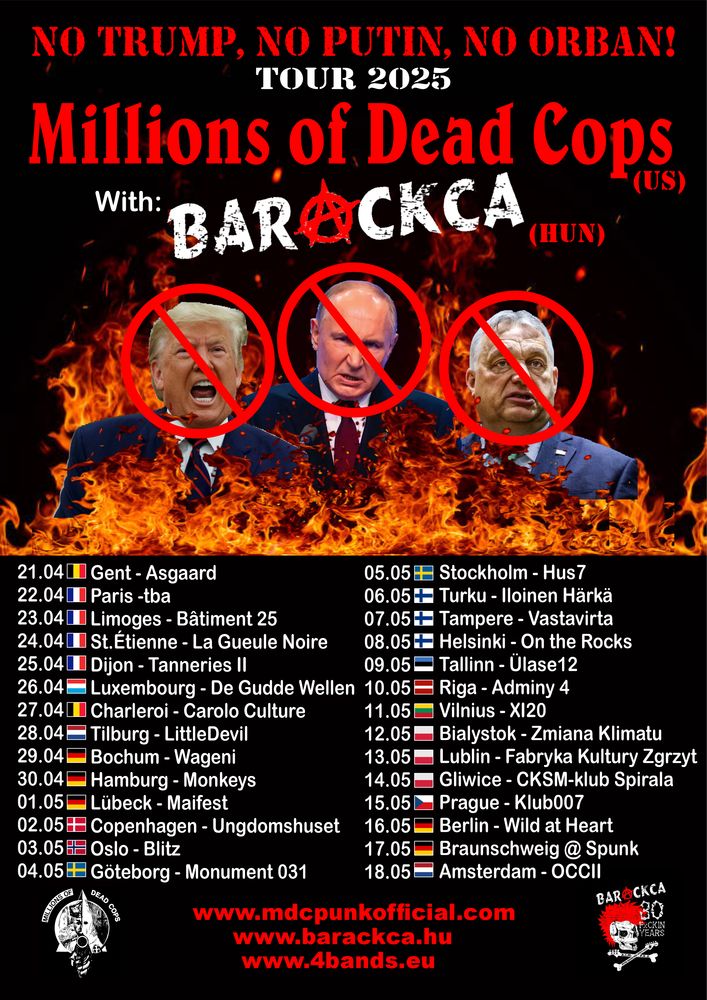 MDC, Barackca, Neuroot at Asgaard in Ghent, Belgium — April 21, 2025 concert flyer
