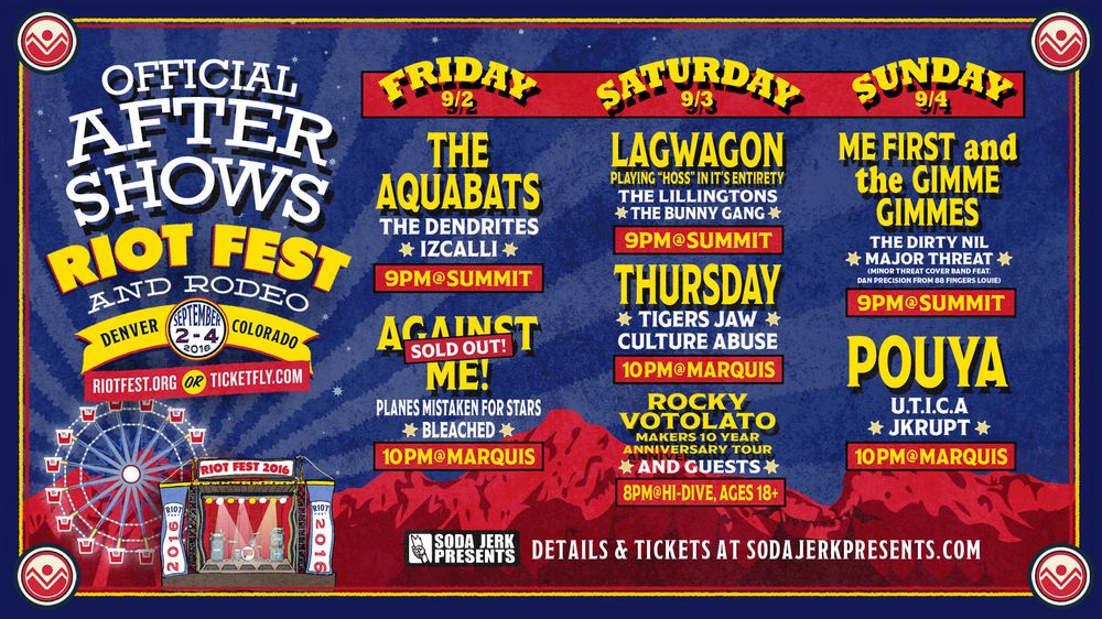 The Aquabats, The Dendrites, iZCALLi at Summit in Denver, CO — September 2, 2016 concert flyer