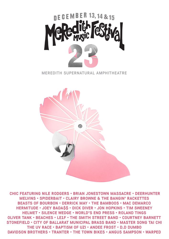 The Melvins at Meredith Supernatural Amphitheatre in Meredith, Australia — December 13, 2013 concert flyer The Melvins at Meredith Supernatural Amphitheatre in Meredith, Australia — December 13, 2013 concert flyer