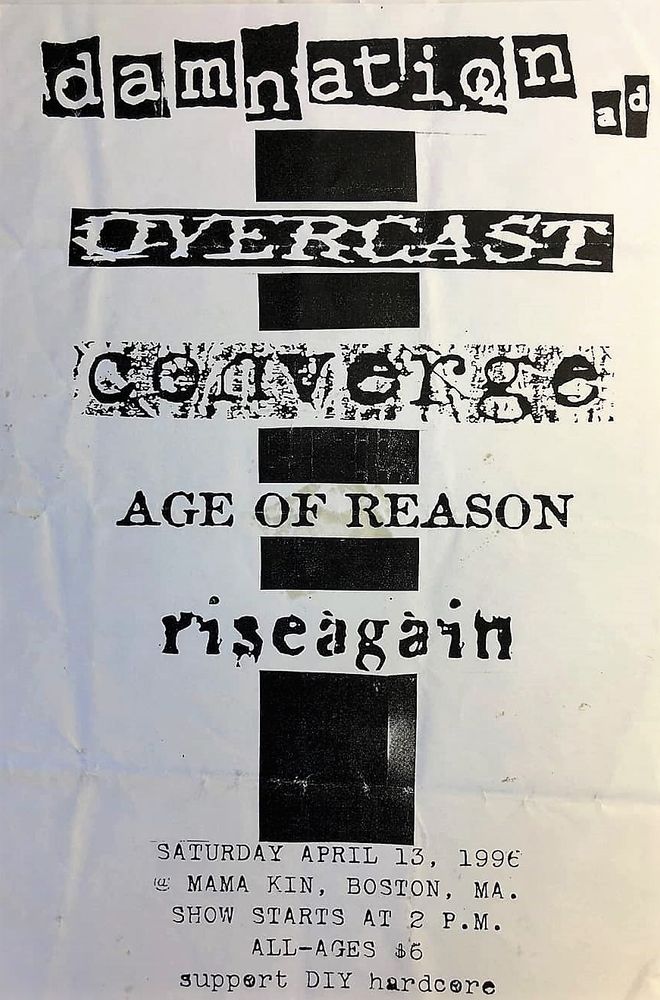 Converge at Mama Kin in Boston, MA — April 13, 1996 concert flyer