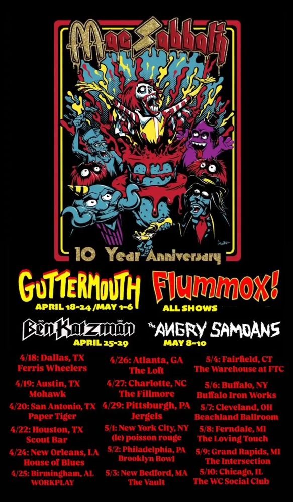 The Dickies, Mac Sabbath, Guttermouth, and others at Mohawk in Austin, TX — April 19, 2025 concert flyer