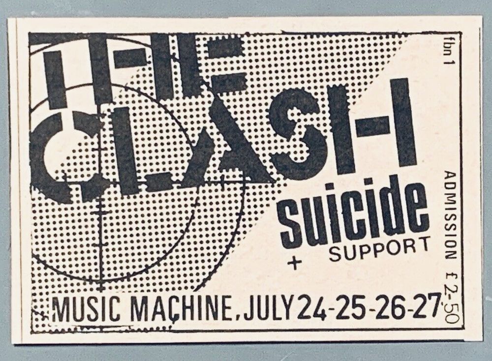 The Clash, Suicide, The Specials at Music Machine in Greater London, England — July 24, 1978 concert flyer