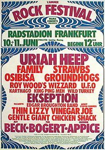 Thin Lizzy at Radstadion — June 10, 1973 concert flyer