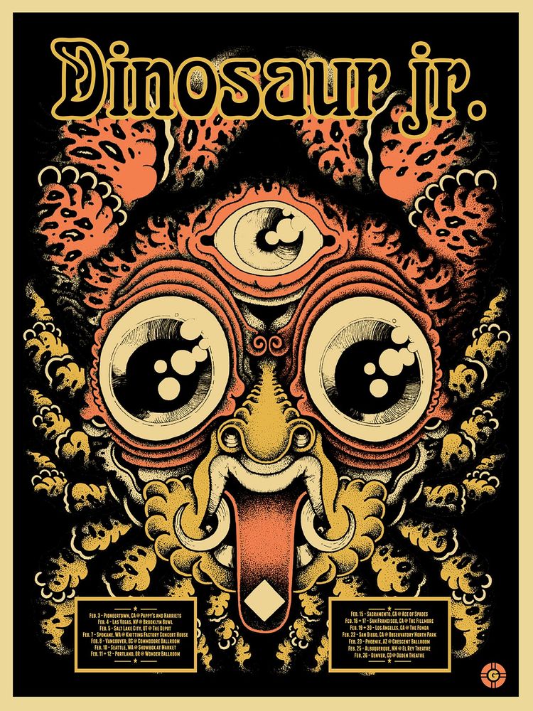 Dinosaur Jr., Built to Spill, Pink Mountaintops at Brooklyn Bowl in Las Vegas, NV — February 4, 2022 concert flyer
