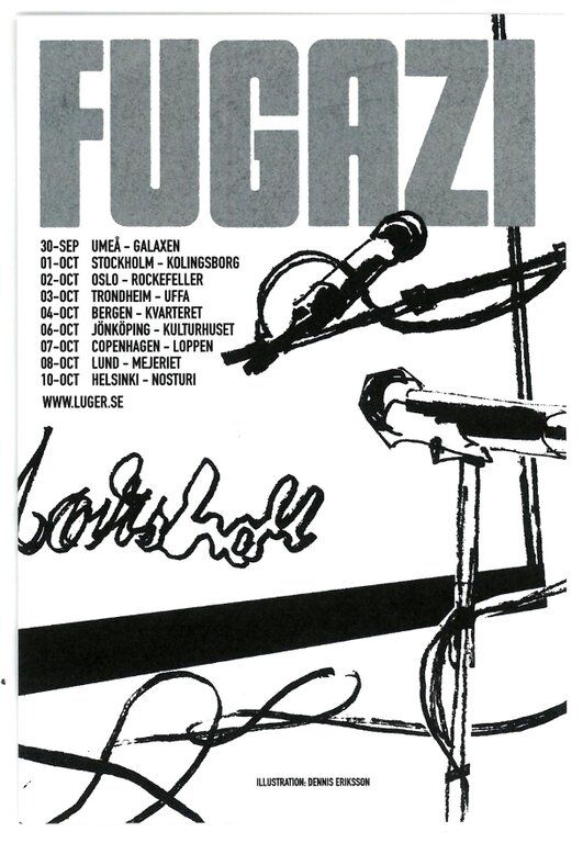 Fugazi at Galaxen in Umeå, Sweden — September 30, 2000 concert flyer