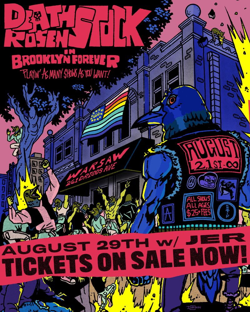 Jeff Rosenstock, JER at Warsaw in Brooklyn, NY — August 29, 2024 concert flyer Jeff Rosenstock, JER at Warsaw in Brooklyn, NY — August 29, 2024 concert flyer