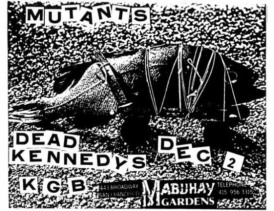Dead Kennedys, The Mutants, K.G.B at Mabuhay Gardens in San Francisco, CA — December 2, 1979 concert flyer