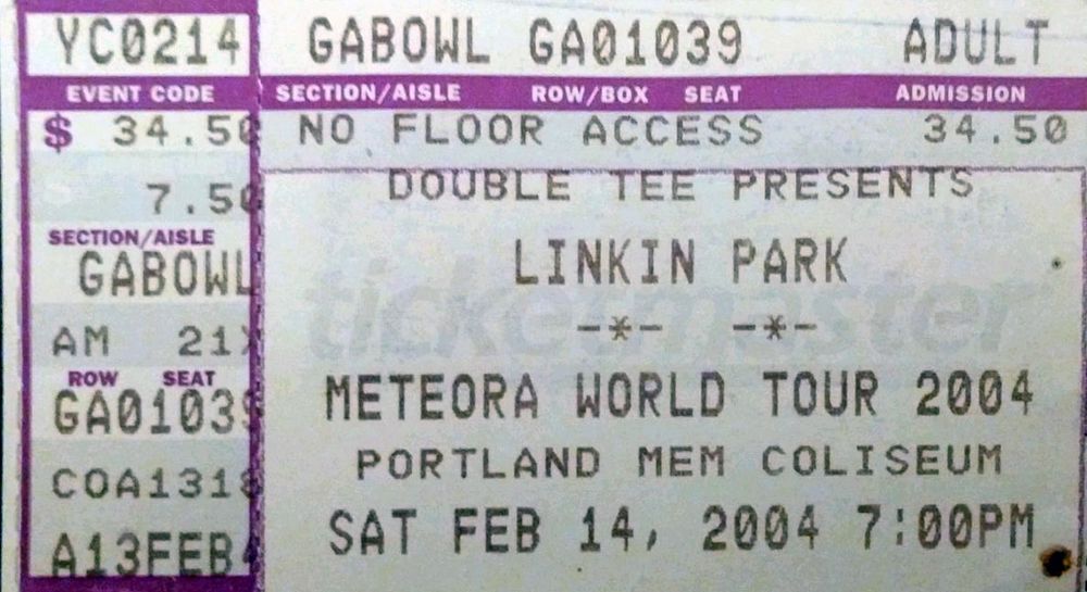 Story of the Year, Linkin Park, P.O.D., and others at Memorial Coliseum in Portland, OR — February 14, 2004 concert flyer Story of the Year, Linkin Park, P.O.D., and others at Memorial Coliseum in Portland, OR — February 14, 2004 concert flyer