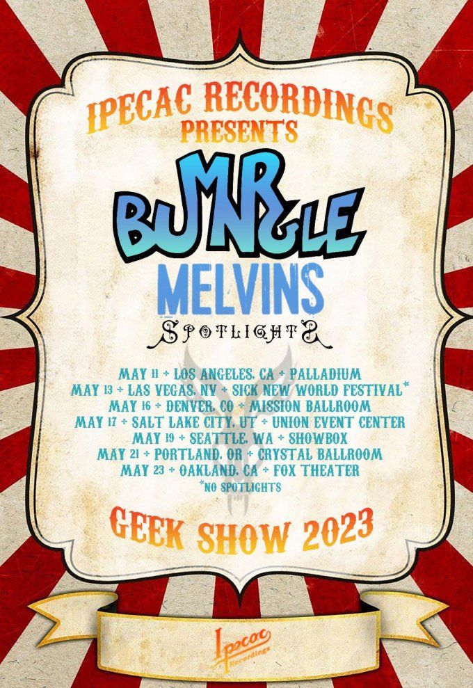 The Melvins, Mr. Bungle, Spotlights at Showbox in Seattle, WA — May 19, 2023 concert flyer