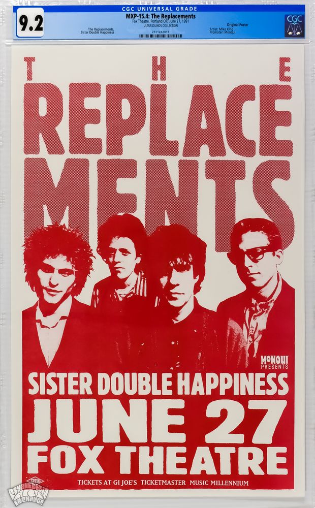The Replacements, Sister Double Happiness at Fox Theatre in Portland, OR — June 27, 1991 concert flyer