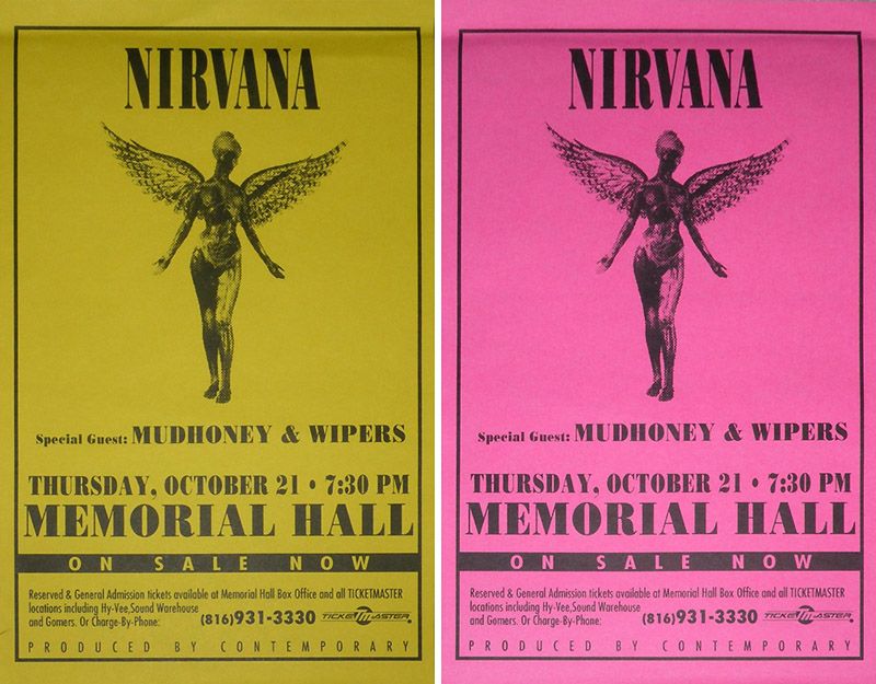 Nirvana, Mudhoney, Jawbreaker at Memorial Hall — October 21, 1993 concert flyer