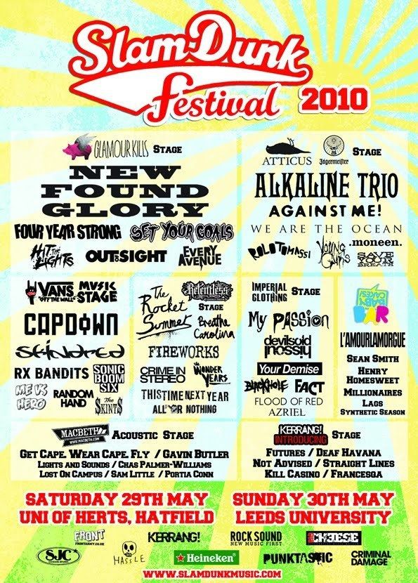 Against Me!, New Found Glory, Set Your Goals at Leeds University in Leeds, England — May 30, 2010 concert flyer