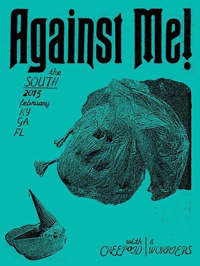 Against Me!, Creepoid, Worriers at Terminal West — February 11, 2015 concert flyer