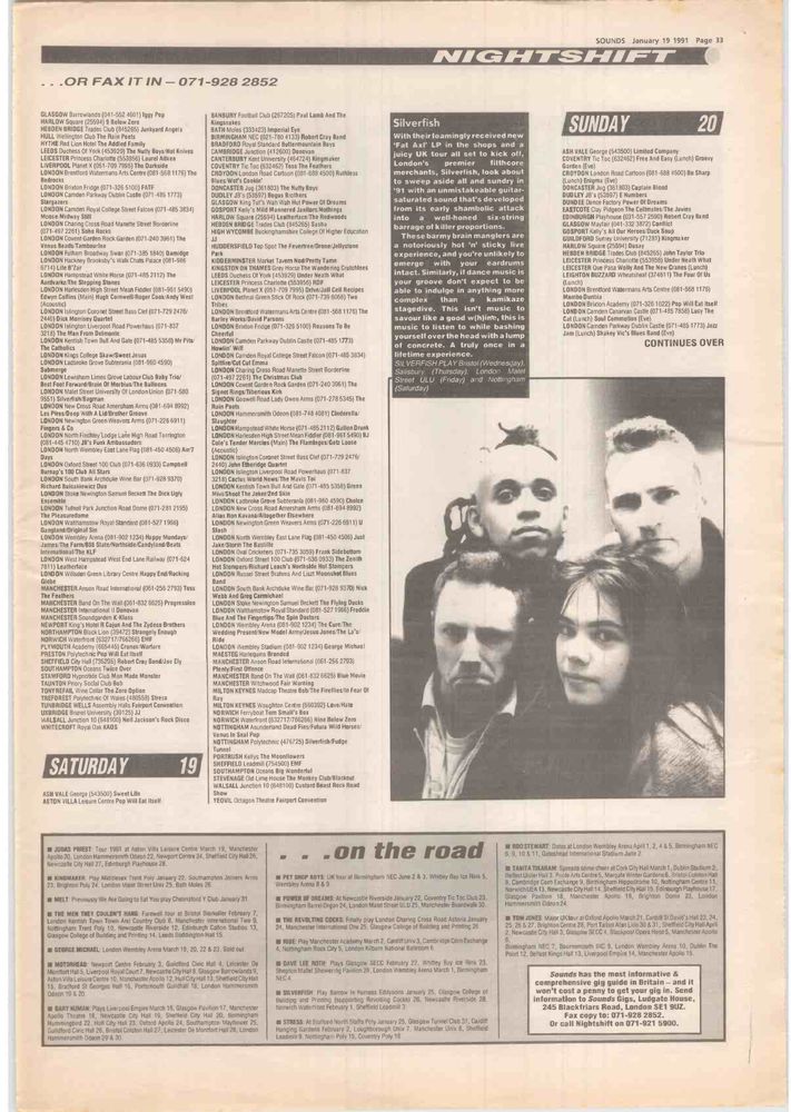 Leatherface, Exit Condition at Moonlight Club in London, England — January 18, 1991 concert flyer