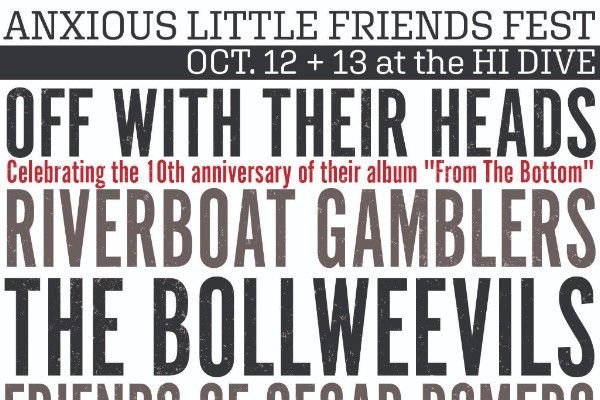 Off With Their Heads, Riverboat Gamblers, The Bollweevils, and others at Hi-Dive in Denver, CO — October 12, 2018 concert flyer
