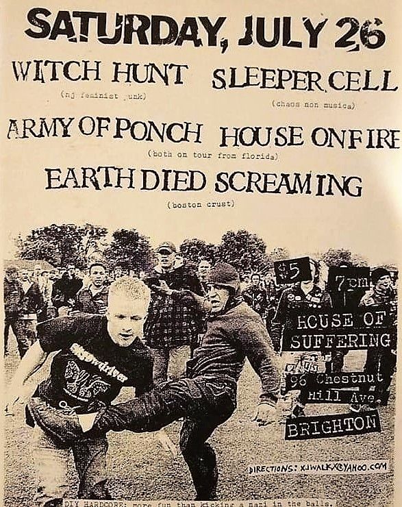 Witch Hunt, Army of Ponch, House on Fire, and others at The House of Suffering — July 26, 2003 concert flyer