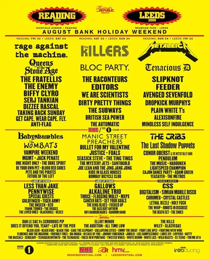 Fucked Up in Leeds, England — August 22, 2008 concert flyer