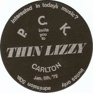 Thin Lizzy at Carlton Ballroom in Kilkenny, Ireland — January 5, 1972 concert flyer Thin Lizzy at Carlton Ballroom in Kilkenny, Ireland — January 5, 1972 concert flyer