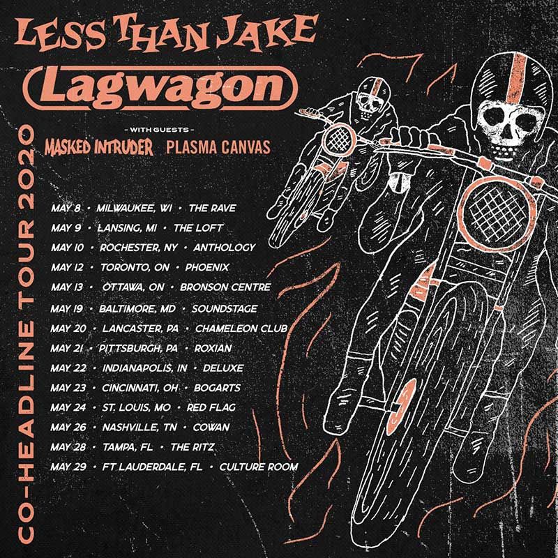 Less Than Jake, Lagwagon, Masked Intruder, and others at Culture Room in Fort Lauderdale, FL — May 29, 2020 concert flyer