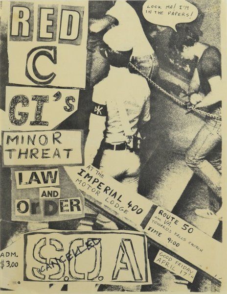 Red C, Government Issue, Minor Threat, and others at Imperial 400 Motel — April 17, 1981 concert flyer