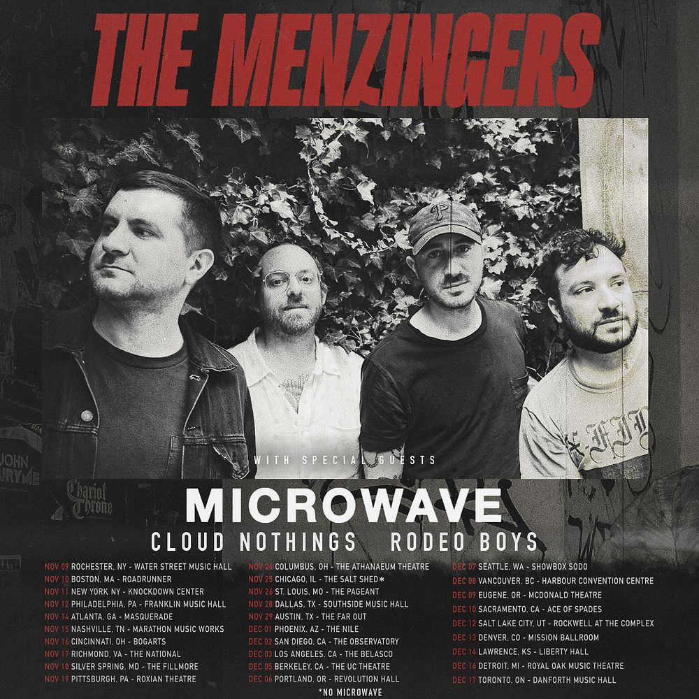 The Menzingers, Cloud Nothings, Rodeo Boys at Knockdown Center in New York, NY — November 11, 2023 concert flyer The Menzingers, Cloud Nothings, Rodeo Boys at Knockdown Center in New York, NY — November 11, 2023 concert flyer
