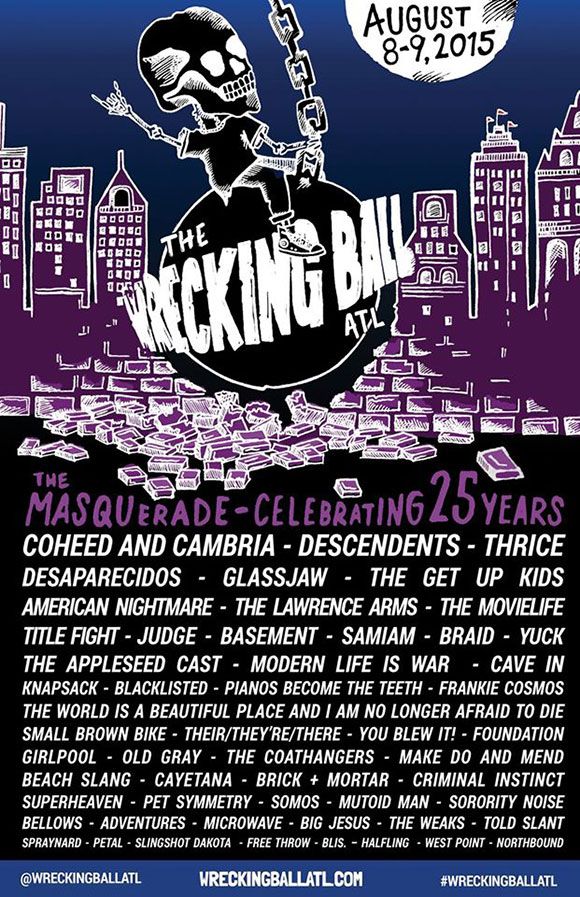 Descendents, The Get Up Kids, The Lawrence Arms, and others at Masquerade in Atlanta, GA — August 8, 2015 concert flyer