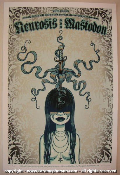 Mastodon, Neurosis, U.S. Christmas at Brooklyn Masonic Temple in Brooklyn, NY — January 24, 2008 concert flyer
