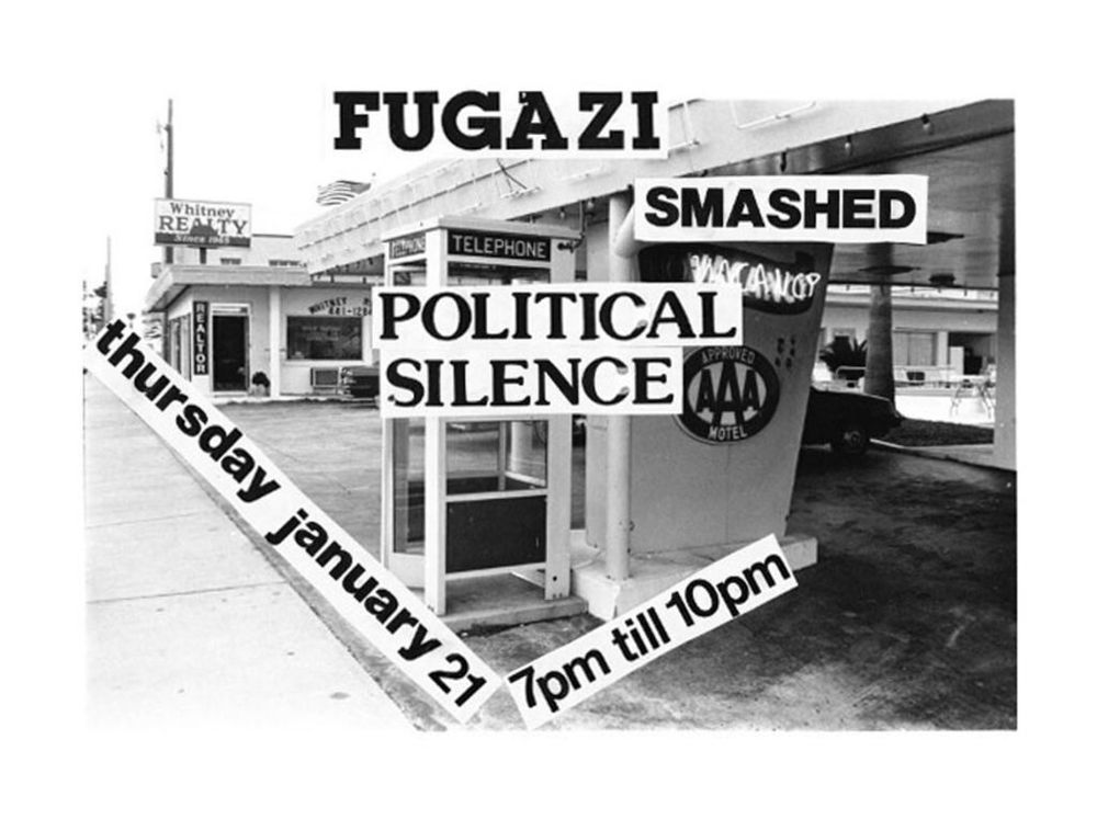 Fugazi at Capitol Theatre in Flint, MI — January 21, 1988 concert flyer