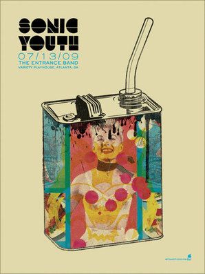 Sonic Youth, The Entrance Band at Variety Playhouse in Atlanta, GA — July 13, 2009 concert flyer Sonic Youth, The Entrance Band at Variety Playhouse in Atlanta, GA — July 13, 2009 concert flyer