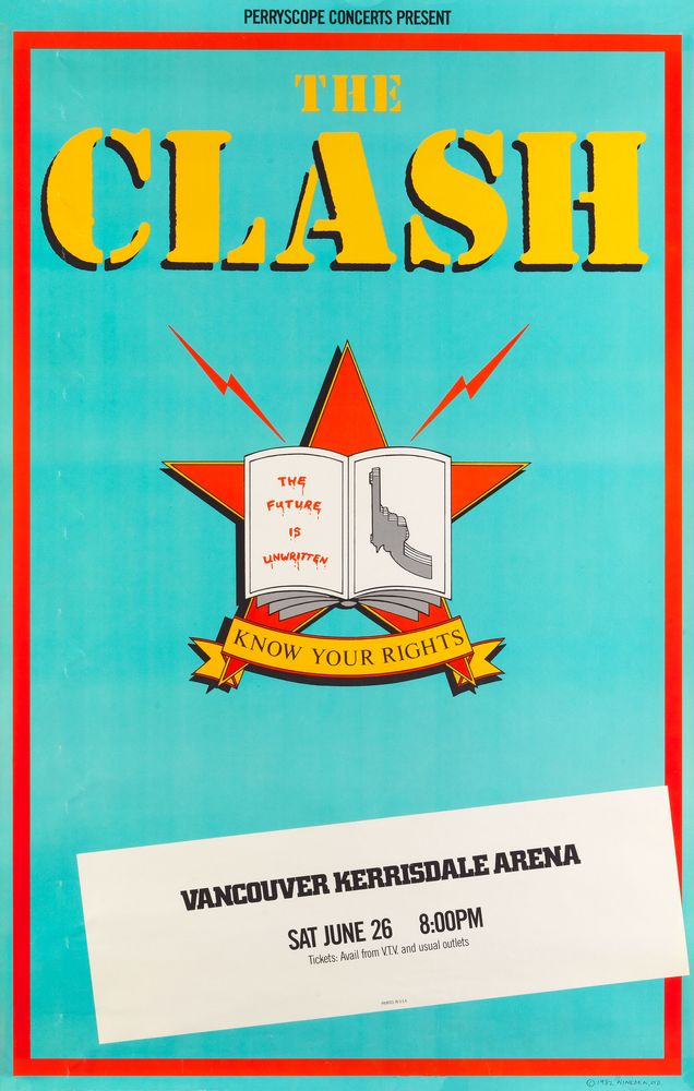 The Clash at Kerrisdale Arena in Vancouver, Canada — June 26, 1982 concert flyer