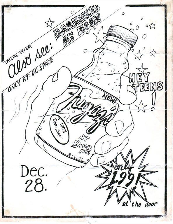 Fugazi at DC Space in Washington, DC — December 28, 1987 concert flyer