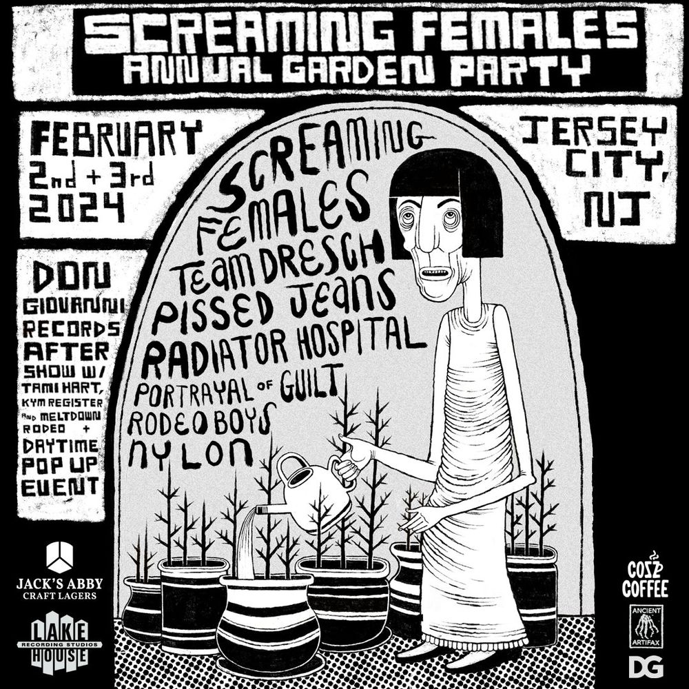 Screaming Females, Team Dresch, Pissed Jeans, and others at White Eagle Hall in Jersey City, NJ — February 3, 2024 concert flyer