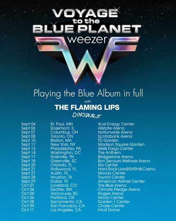 Dinosaur Jr., Weezer, The Flaming Lips at Intuit Dome in Inglewood, CA — October 11, 2024 concert flyer