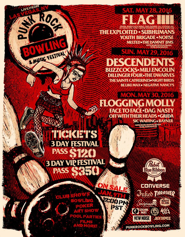 Off With Their Heads, Flogging Molly, Face To Face, and others at vacant lot, 7th & Stewart in Las Vegas, NV — May 30, 2016 concert flyer Off With Their Heads, Flogging Molly, Face To Face, and others at vacant lot, 7th & Stewart in Las Vegas, NV — May 30, 2016 concert flyer