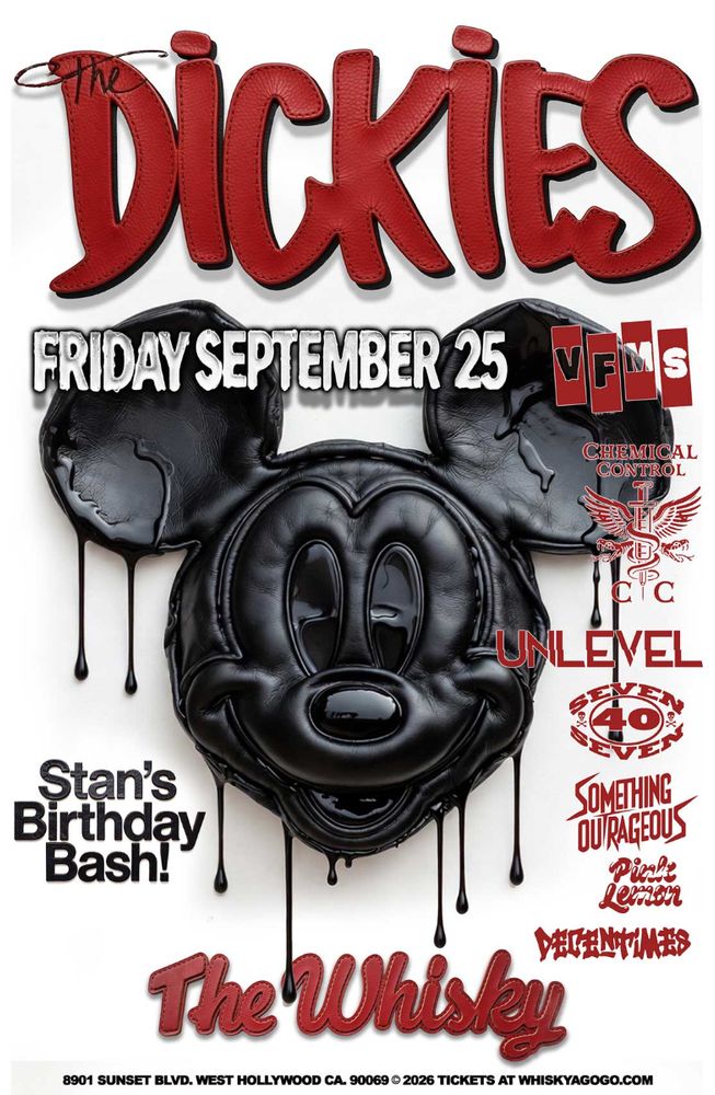 The Dickies at Whisky a Go Go in West Hollywood, CA — September 25, 2026 concert flyer
