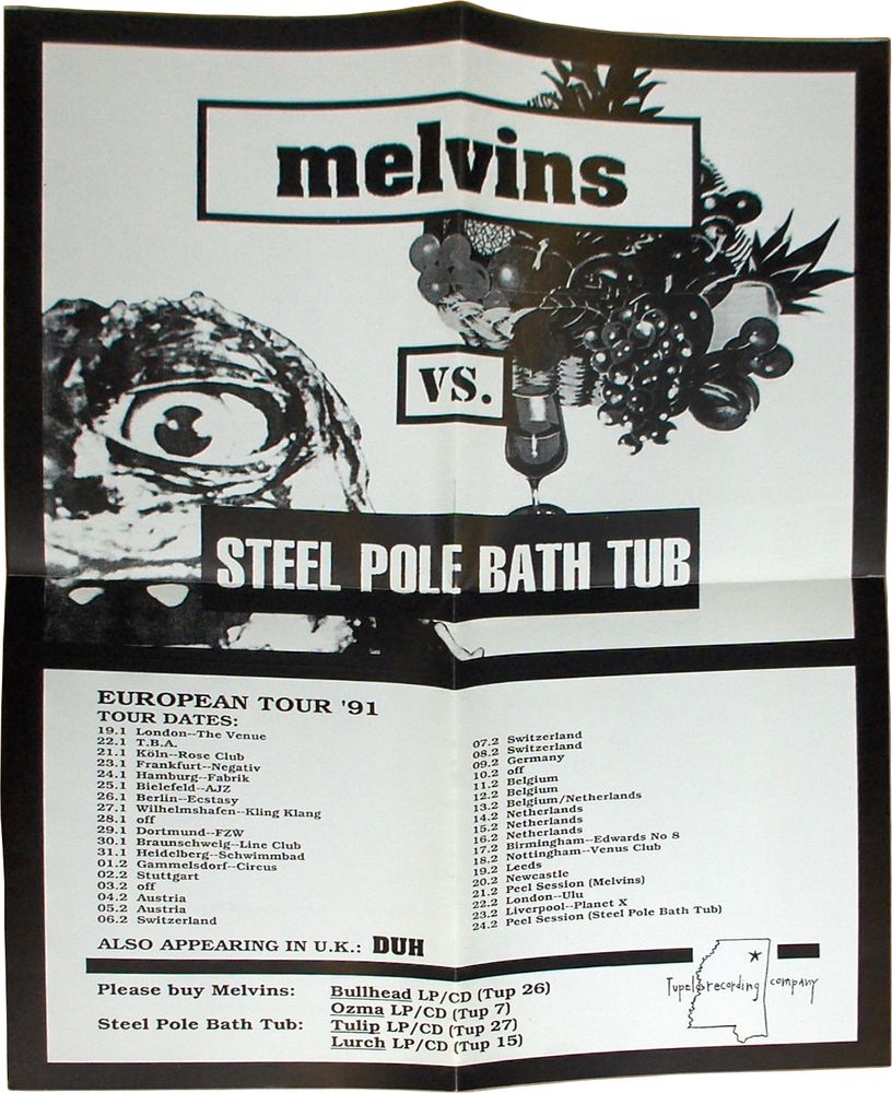 The Melvins at Line Club in Brunswick — January 30, 1991 concert flyer