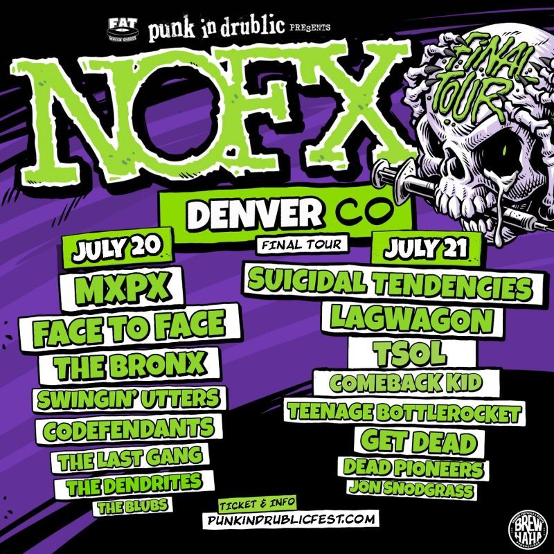NOFX, Suicidal Tendencies, Lagwagon, and others at New National Western Center Yards in Denver, CO — July 21, 2024 concert flyer