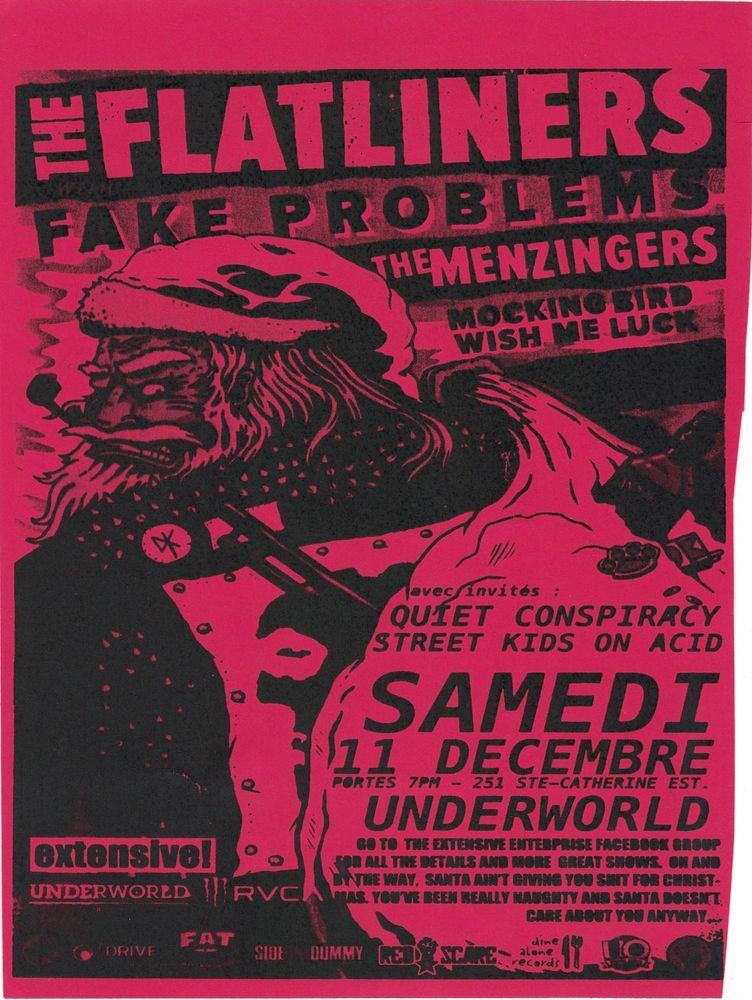 The Flatliners, Fake Problems, The Menzingers, and others at The Underworld — December 11, 2010 concert flyer
