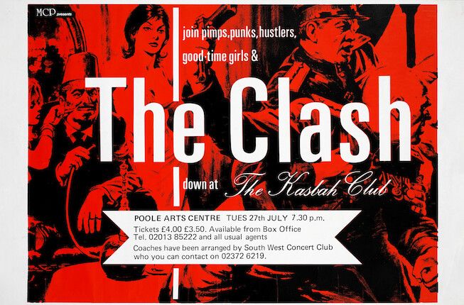 The Clash at Poole Arts Centre in Poole, United Kingdom — July 27, 1982 concert flyer
