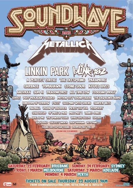 Lucero, The Lawrence Arms, Flogging Molly, and others at Brisbane Showgrounds in Fortitude Valley, Australia — February 23, 2013 concert flyer