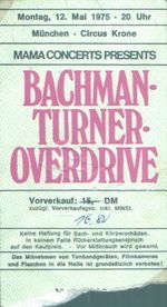 Thin Lizzy, Bachman-Turner Overdrive at Circus Krone — May 12, 1975 concert flyer
