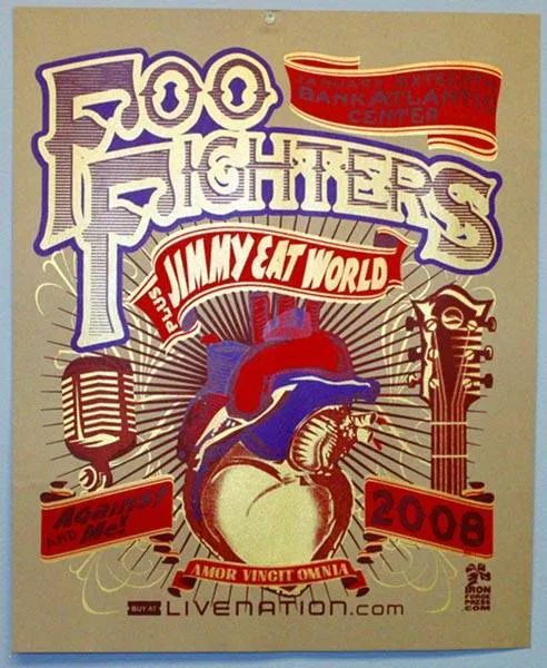 Foo Fighters, Jimmy Eat World, Against Me! at Bank Atlantic Arena — January 16, 2008 concert flyer