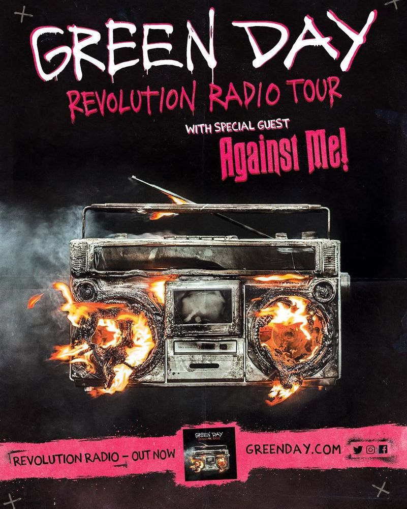 Green Day, Against Me! at Gas South Arena — March 10, 2017 concert flyer
