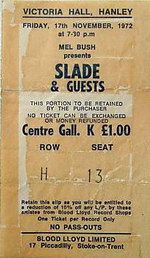 Thin Lizzy, Slade, Suzi Quatro at Victoria Hall in Stoke On Trent, England — November 17, 1972 concert flyer
