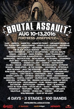 Mastodon, Iron Reagan at Josefov Fortress — August 10, 2016 concert flyer