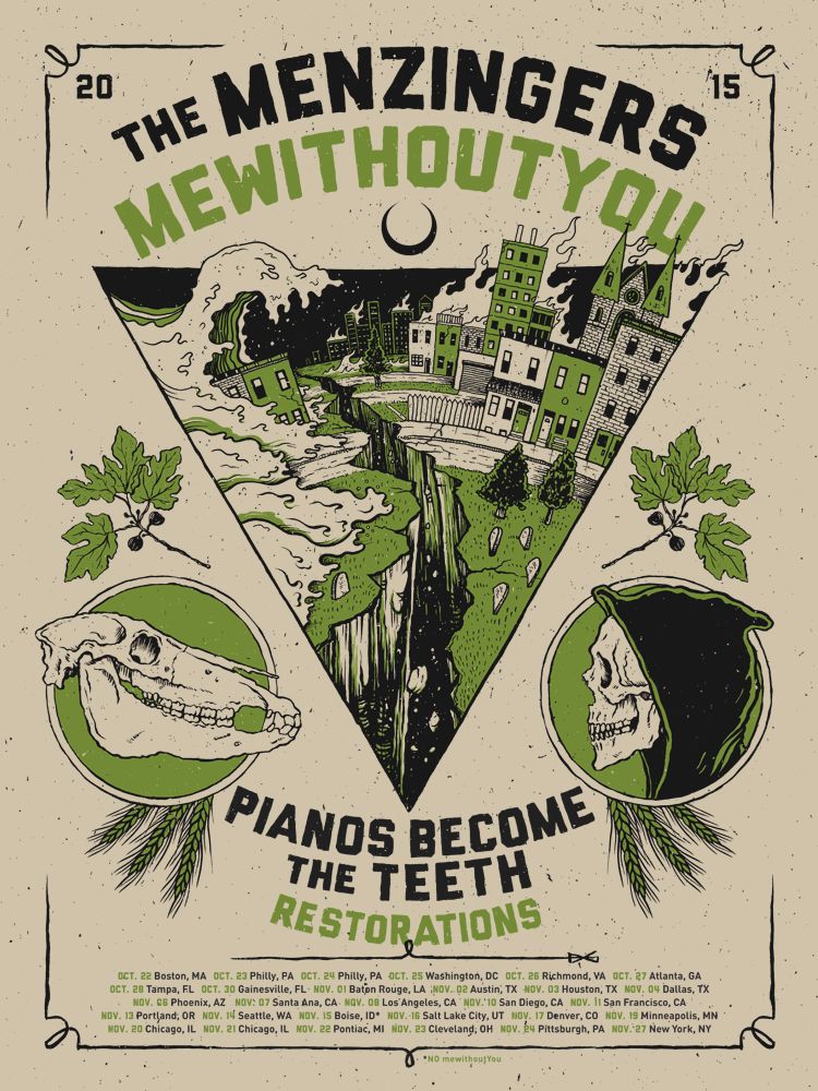 The Menzingers, Title Fight, mewithoutyou, and others at Lot 10 in Gainesville, FL — October 30, 2015 concert flyer