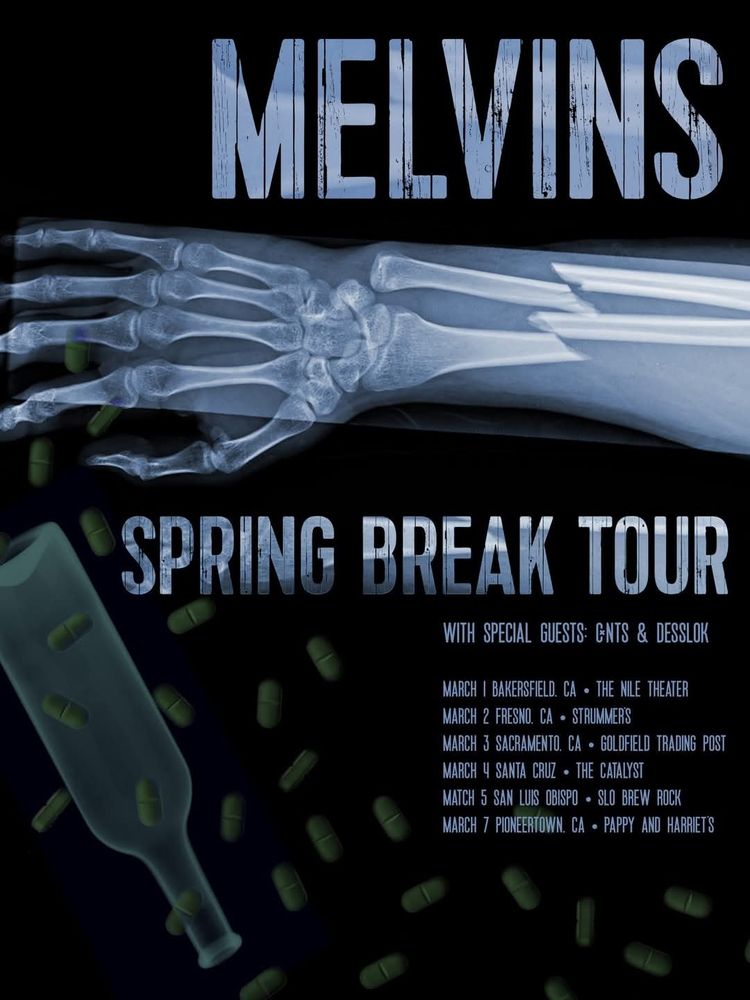 The Melvins, Cnts at Nile Theater in Bakersfield, CA — March 1, 2025 concert flyer