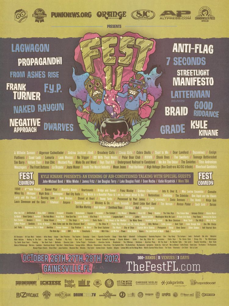 Lagwagon, 7 Seconds, Dead To Me, and others at The Florida Theatre in Gainesville, FL — October 27, 2012 concert flyer
