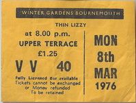 Thin Lizzy, Graham Parker at Winter Gardens — March 8, 1976 concert flyer